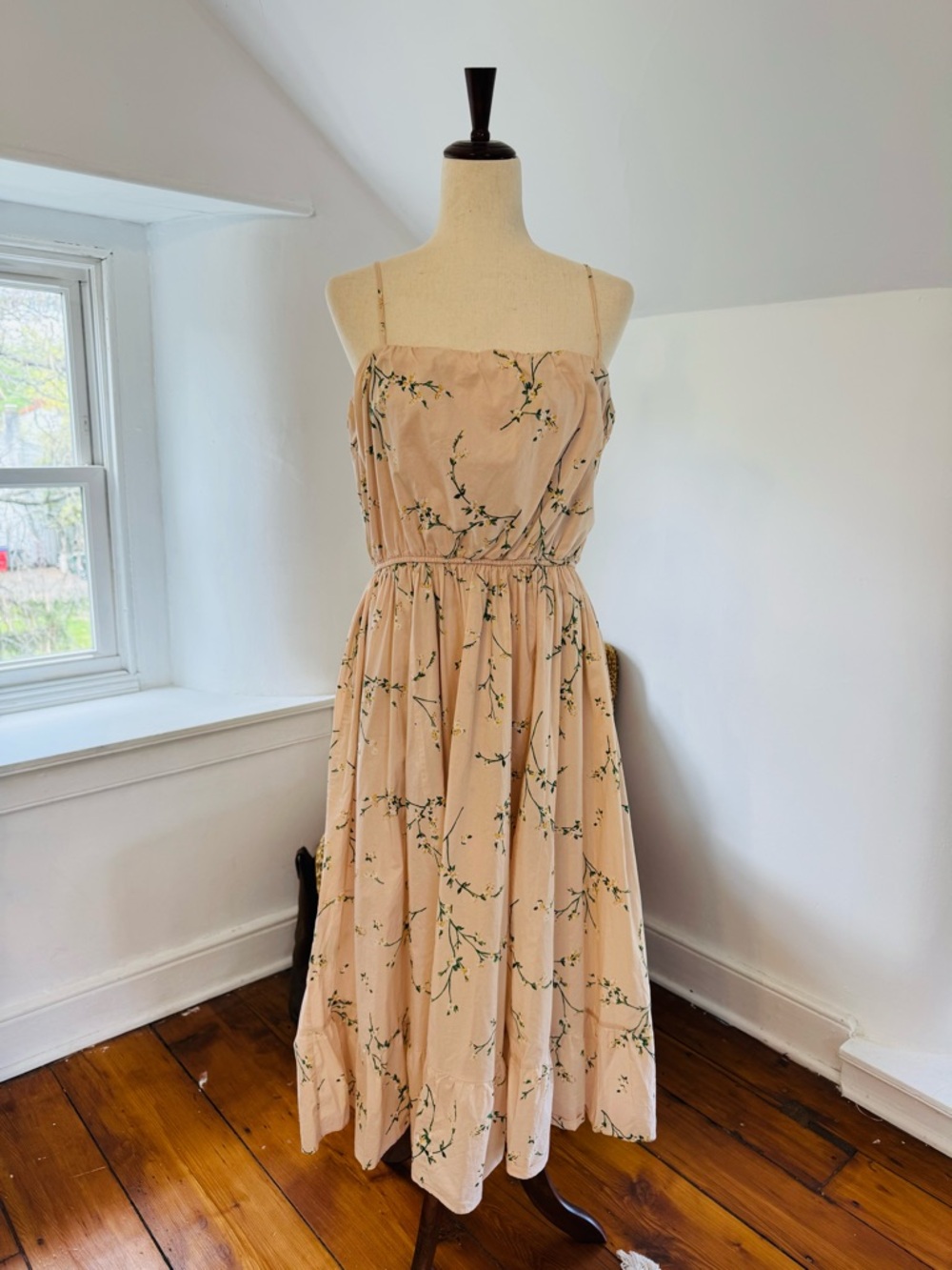 Express pink floral midi dress large